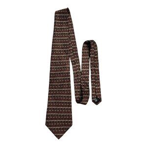 Gianfranco Ruffini Italy Silk Tie – Vintage 90s Geometric Necktie – Burgundy & B